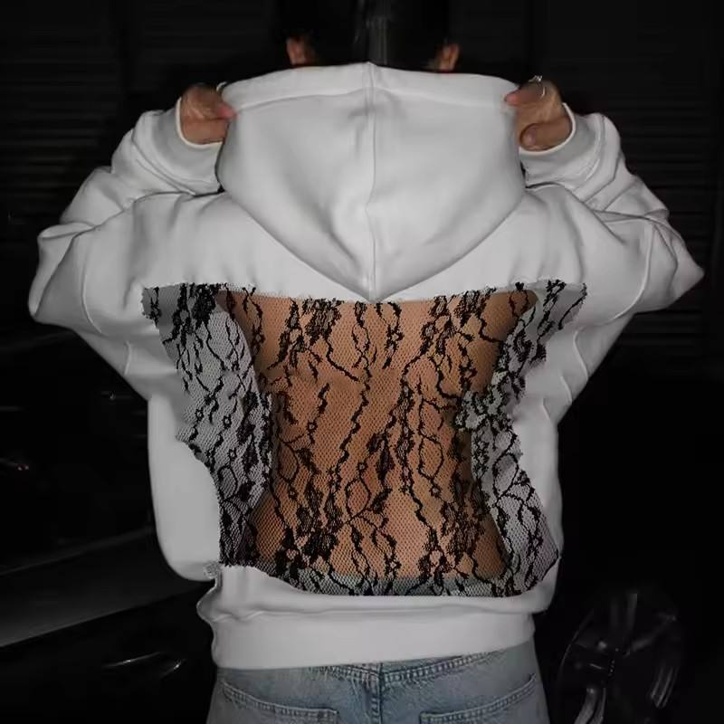 Edgy Gothic Mesh Hoodie™