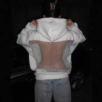 Edgy Gothic Mesh Hoodie™